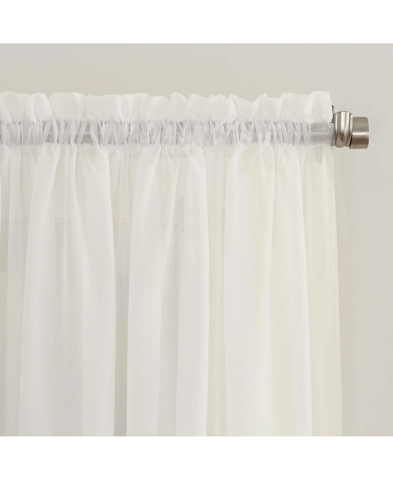 Crushed Sheer Voile Rod Pocket Curtain Panel
