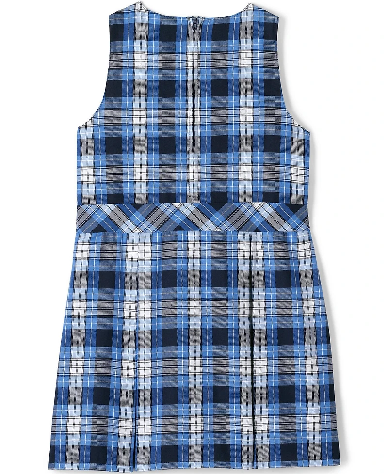 Lands' End Little Girls School Uniform Plaid Jumper Top of Knee