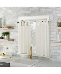 Washed Cotton Twist Tab Cafe Curtain Pair