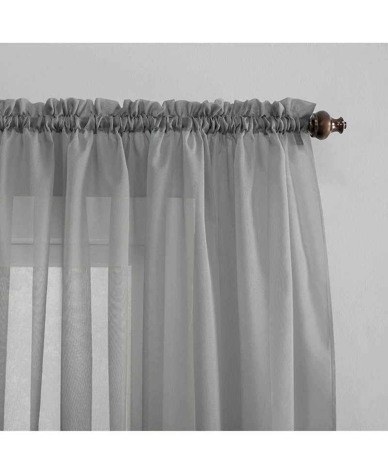 Sheer Voile Rod Pocket Curtain Panel