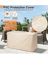 Inolait 42 Inch 60000 Btu Propane Fire Pit Table with Ceramic Tabletop