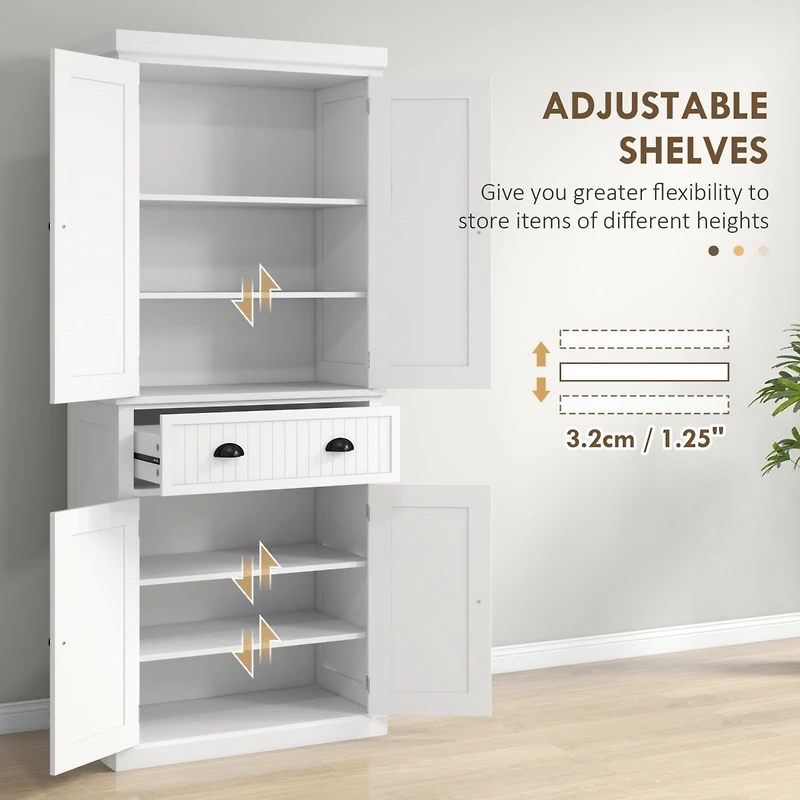 72" Tall Kitchen Pantry with Adjustable Storage