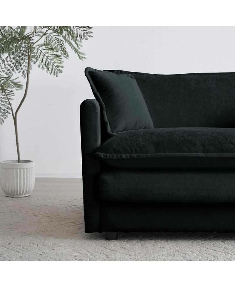 Streamdale Furniture Comfy Single Armchair, Black Chenille Fabric