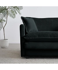 Streamdale Furniture Comfy Single Armchair, Black Chenille Fabric