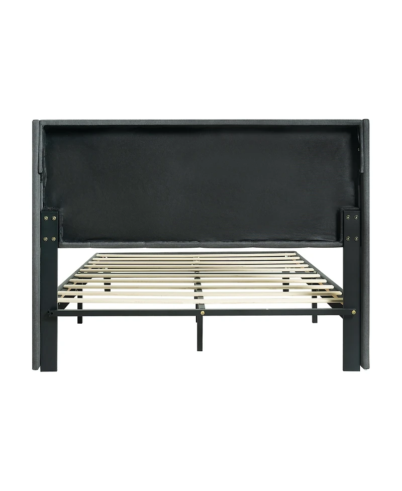 Streamdale Furniture Upholstered Platform Bed Frame with Tufted Headboard