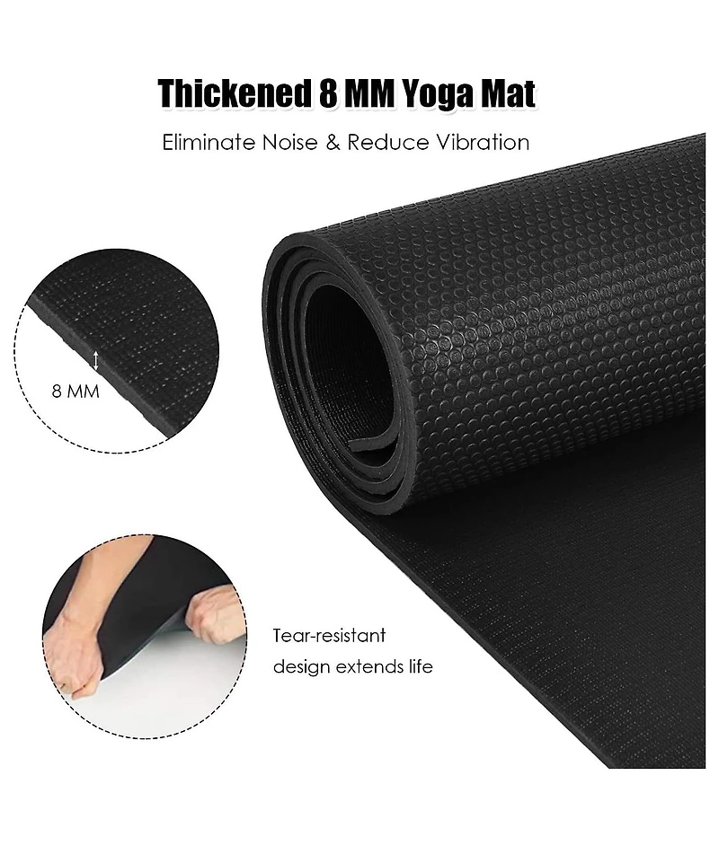 Givimo Large Yoga Mat 6' x 4' x 8 mm Thick Workout Mats