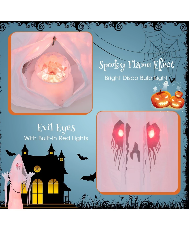 Sugift 8 Feet Halloween Inflatable Haunting Ghost Bride with Flame Led Light