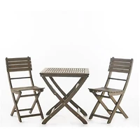 Streamdale Acacia Wood 25" Foldable Bistro Set, Gray