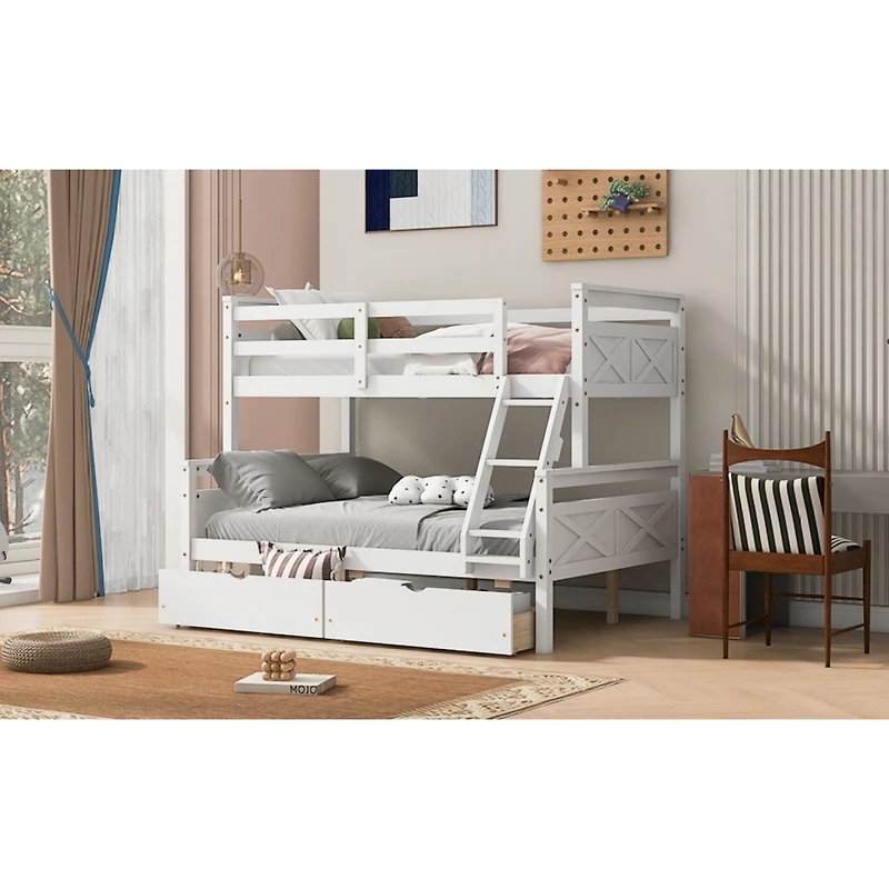 Streamdale Twin over Full Bunk Bed with Storage and Safety Features