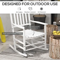 Wooden Patio Rocking Chair Set with Side Table