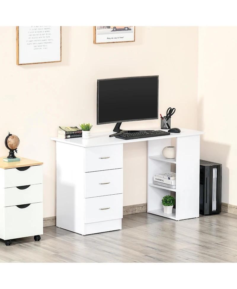 47" Modern Home Office Desk with Bookcase and Storage