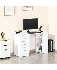 47" Modern Home Office Desk with Bookcase and Storage