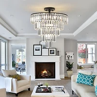 Streamdale Modern Black Chandelier for Dining, Living, Bedroom