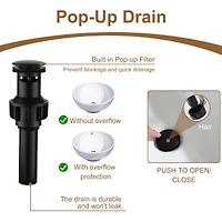 Casainc Drop-In 2-handle Bathroom Faucet with Drain Assembly