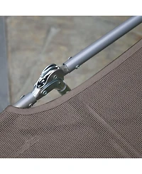 Folding Sun Tanning Chaise Lounge with Reclining Back and Headrest