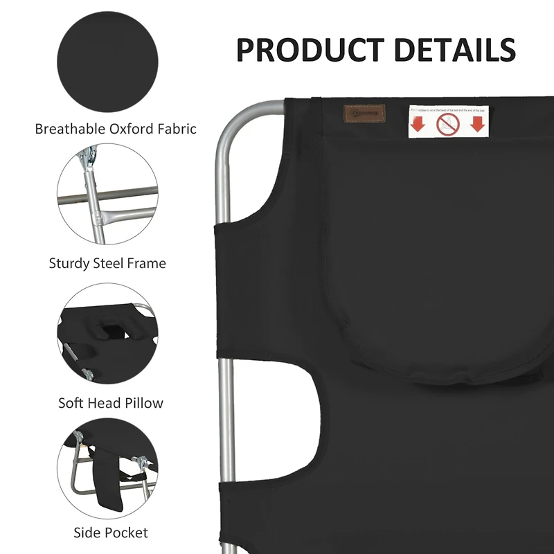 Adjustable Folding Lounge Chair with Face Hole for Relaxation