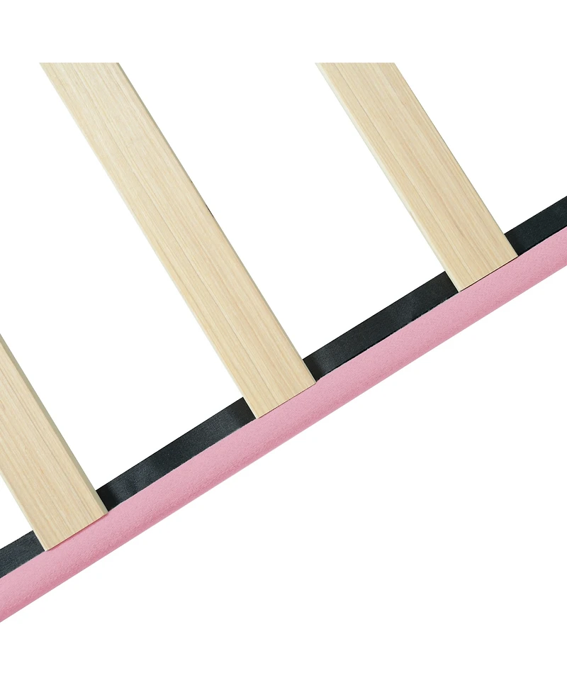 Queen Bed with Tufted Headboard, No Box Spring Needed