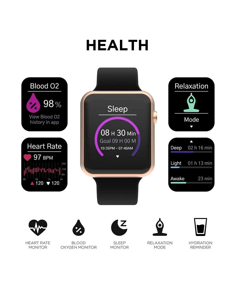 iTouch Air 4 Unisex Silicone Strap Smartwatch 41mm