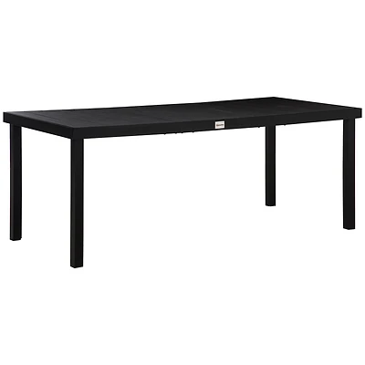 75" Outdoor Dining Table for 8, Aluminum Frame, Faux Wood Top