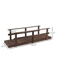 Simplie Fun 7' Wooden Garden Bridge with Safety Rails