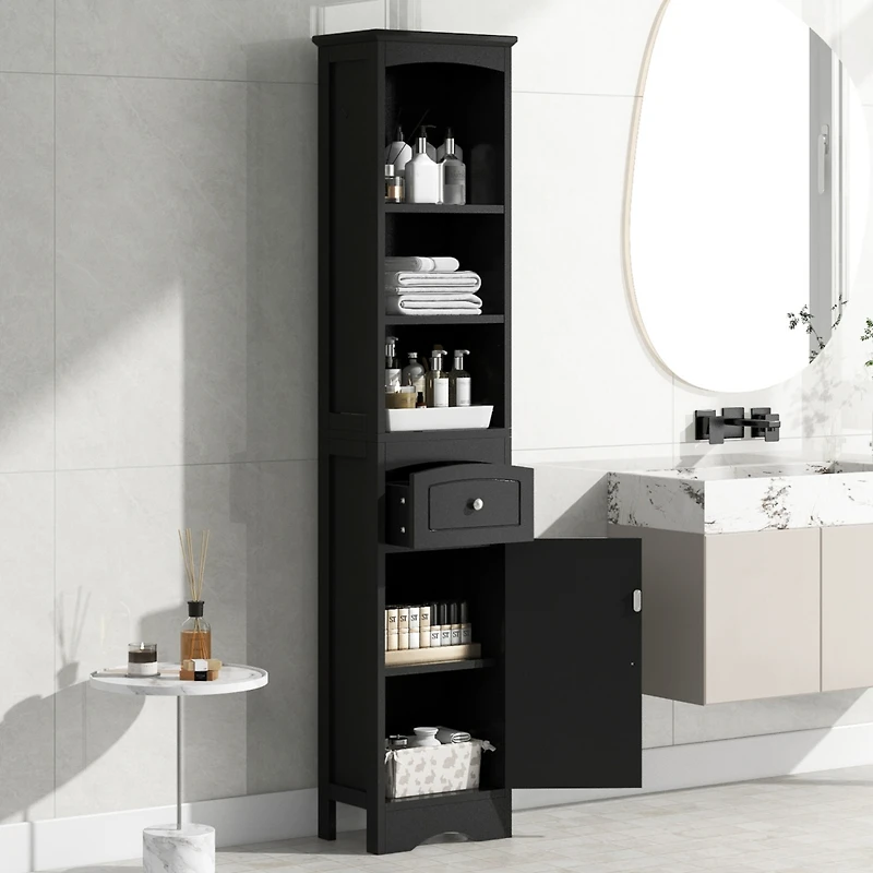 Freestanding Bathroom Cabinet with Drawer and Adjustable Shelf