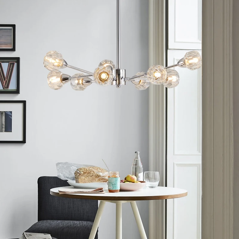 Streamdale Modern Chrome Chandelier 9-Light Fixtures for Multiple Rooms