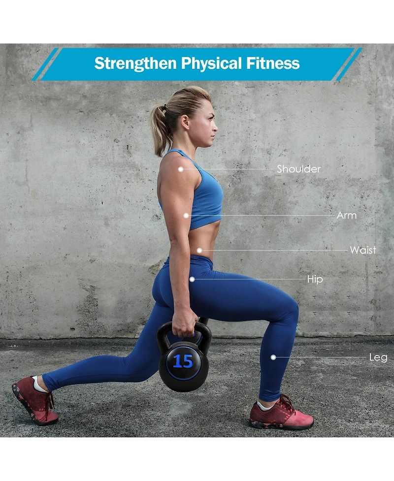 Vebreda 3 Pieces 5 10 15lbs Kettlebell Weight Set