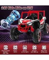 2-Seater Kids Ride on Utv with 2.4G Remote Control for over 3 Years Old Children-Red