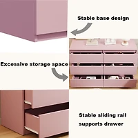 Streamdale Pink Large 6 drawers chest of drawer dressers table