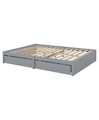 Streamdale Convertible Daybed with Guardrails, Drawers, Gray