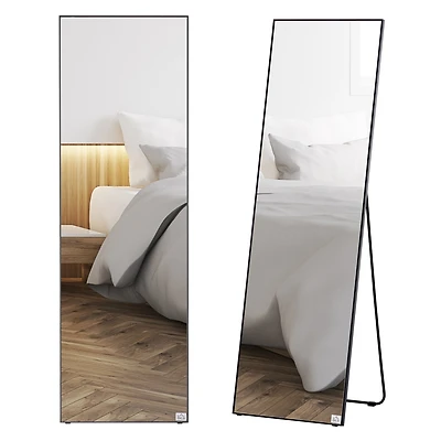 Streamdale Furniture Freestanding or Wall Mounted Mirror (19.75" x 63.5", Black)