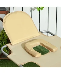 Folding Beach Lounge Chair with Adjustable Recline