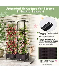 Givimo 67 Inches Raised Garden Bed with Planter Box and Trellis