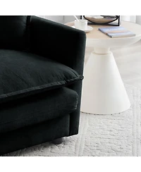 Streamdale Furniture Black Chenille 2-Seat Upholstered Loveseat with Pillows