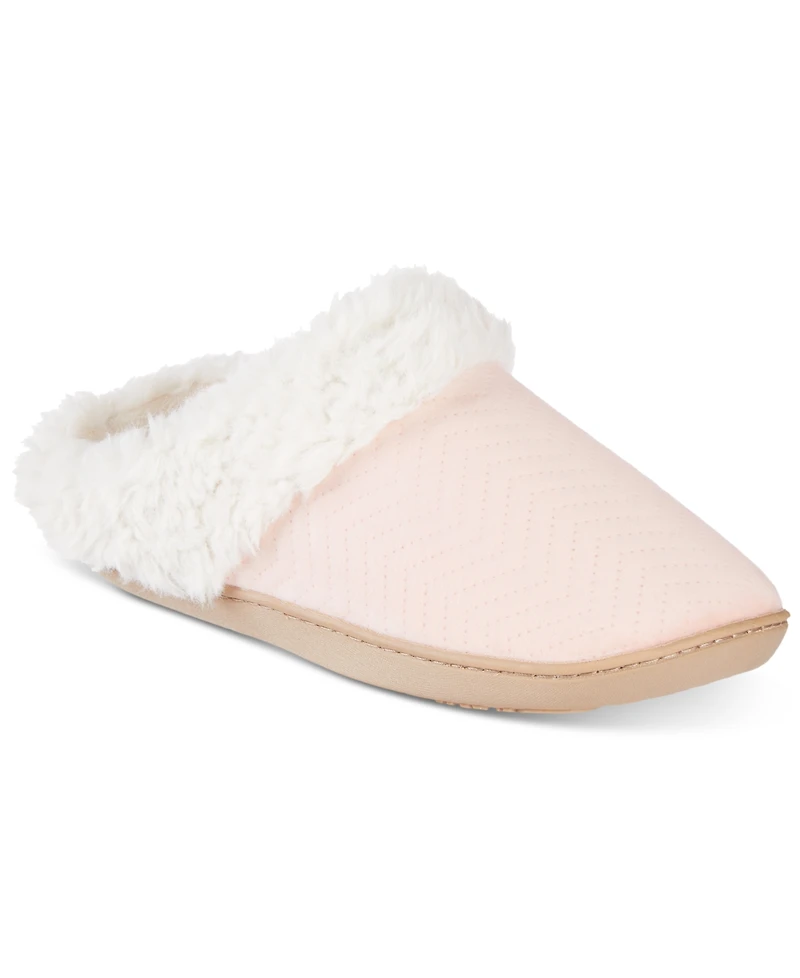 Isotoner Signature Women's Louise Quilted Velour Clog Slippers