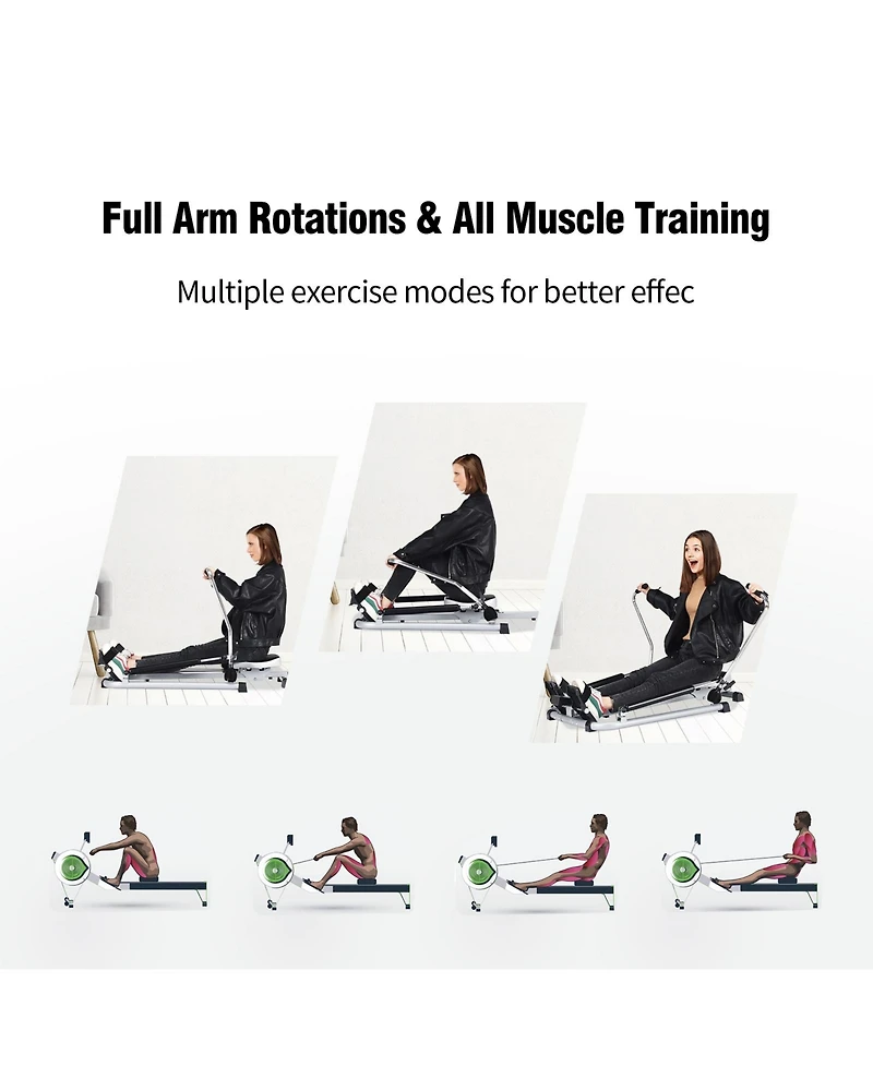 Vebreda Exercise Adjustable Double Hydraulic Resistance Rowing Machine