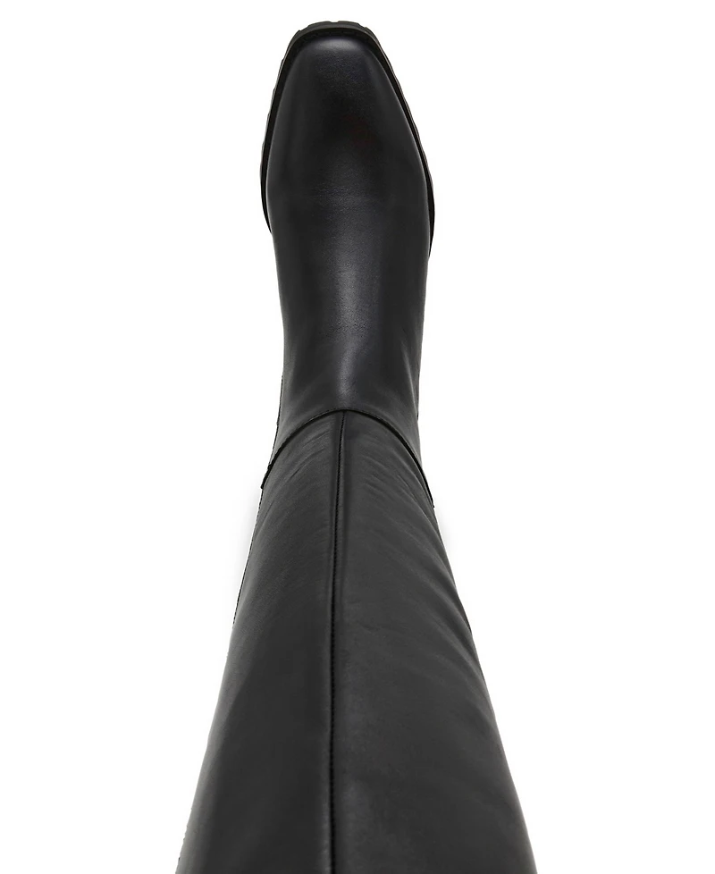 Anne Klein Women's Sable Genuine Leather Over the Knee High Boots