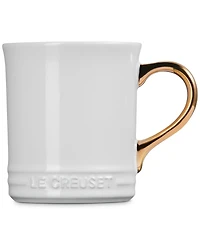 Le Creuset Stoneware Mug with Gold Metallic Handle, 14 oz.