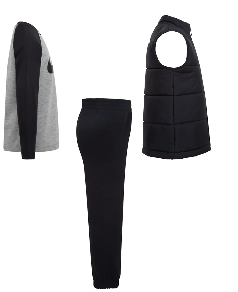 Nike Little Boys 3-Piece Solid Vest, Long Sleeve T-shirt and Pants Set