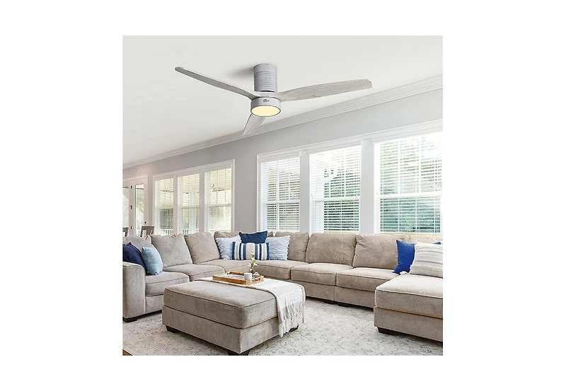 Sofucor 52" Ceiling Fan Low Profile with Lights