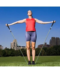Yescom 5 Tubes Resistance Bands Set Exercise Workout Stackable 100Lbs Ankle Strap Home