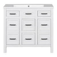 Streamdale 36" Integrated Sink Vanity 4 Drawers, 2 Doors