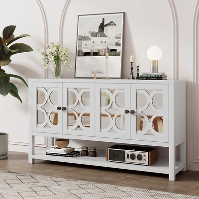 Streamdale Retro Console Cabinet with Mirrored Doors