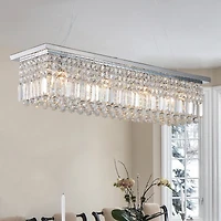 Streamdale Modern Rectangle Raindrop Chandelier for Dining Room