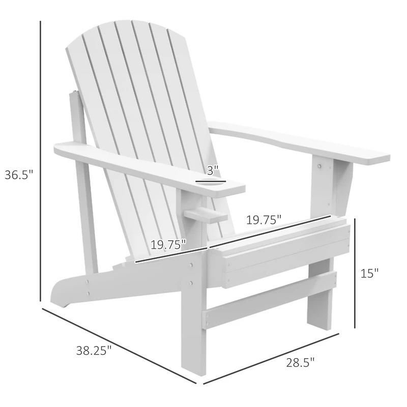 Adirondack Lounge Chair: Patio, Lawn, Weather Resistant