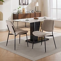 Streamdale Modern Retro Linen Dining Chairs Set of 2