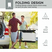 Patio Folding Sling Chairs with Armrests