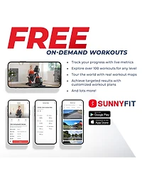Sunny Health & Fitness Performance Recumbent Cross Trainer & Elliptical Bike with Dual Motion Arm Exercisers, SunnyFit App Enhanced Bluetooth Connecti