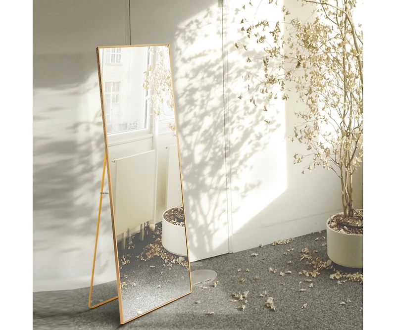 Streamdale 59" x 16" Gold Full Length Mirror with Stand