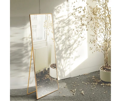Streamdale 59" x 16" Gold Full Length Mirror with Stand